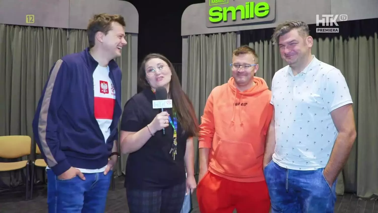 Rozmowa Wiolki Czerniak z członkami kabaretu Smile - Andrzejem Mierzejewskim, Michałem Kinclem oraz Pawłem Szwajgrem